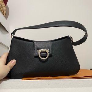 Authentic Salvatore Ferragamo Gancini Shoulder Bag